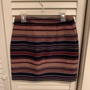 Hollister 00 Striped Patterned Stitched Mini Skirt